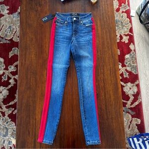 DLTA Women's Blue and Red Jeans